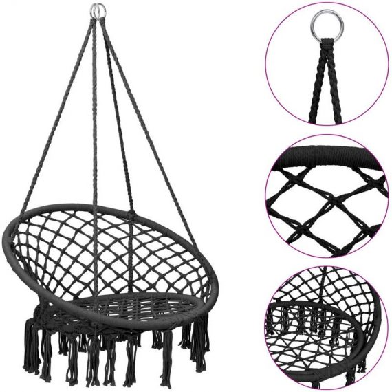Hammock Swing Chair 80 cm Anthracite39622-Serial number 93156