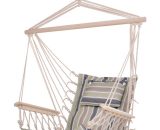 Outsunny - Hammock Hanging Rope Chair Swing w/ Cushion 105KG Max Multicolour 5056399106507 5056399106507