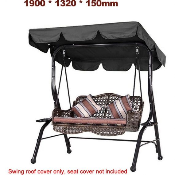 Asupermall - Outdoor Top Swing Canopy Waterproof Cover Garden Sun Shade Patio Swing Cover Case Chairs Hammock Cover Pouch,model:Black 190 K15140B-190 791874389789