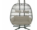 Deluxe Garden Hanging egg chair - Double Natural 104500DOUBLENATURAL 5034567871150