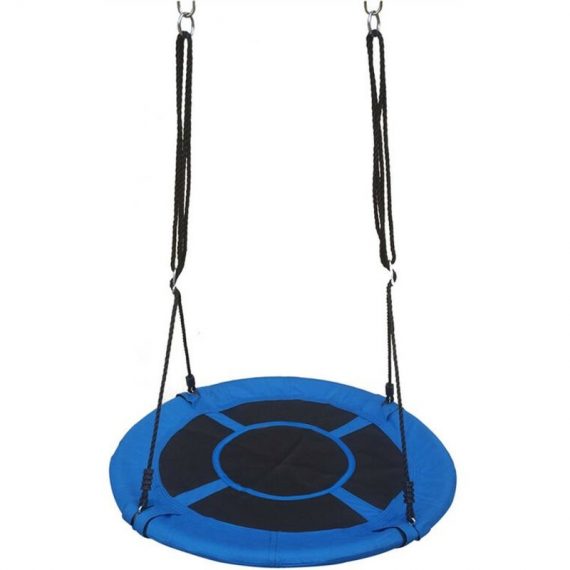 Garden Swing Seat, Ø100cm Round Haning Chair with 900D Oxford Nest for Outdoor Garden Patio, Hold up to 100kg / 220.46lbs (Blue) U1K87949582