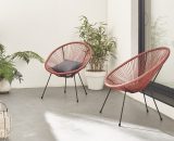 Alice's Garden - Egg designer string chairs - Acapulco Terracotta - pvc designer string chairs, plastic strings, indoor or outdoor - Terracotta PEX2TER 3760287189283
