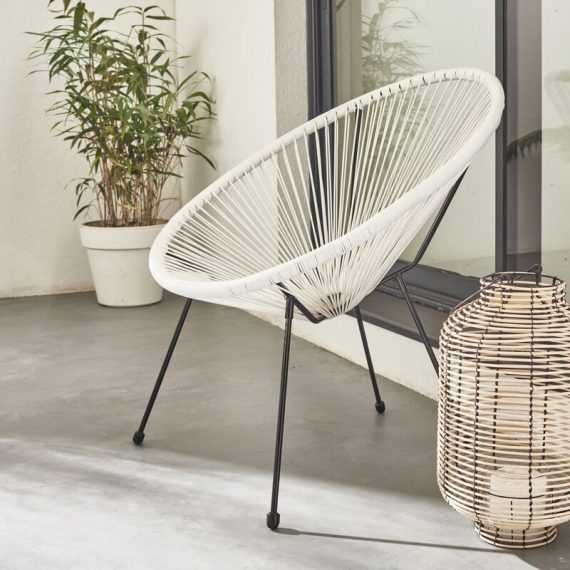 Alice's Garden - Egg designer string chair - Acapulco white - PVC designer string chair - White PEX1WH 3760287182055