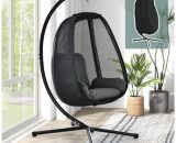 Wenh - Swing Egg Chair with Stand Indoor Outdoor Wicker Rattan Patio Basket Hanging Chair with uv Resistant Cushions 9017008804210 9017008804210