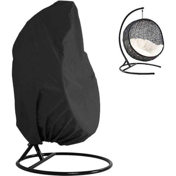 210D Hanging Egg Chair Cover Durable Lightweight Waterproof Egg Swing Chair Cover without Zipper Fits Most Outdoor Single Swing Egg Chair Dust H39621-2 791874123048