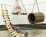 Devenirriche - Hamster Toy, Lot of 3 Toys for Parrots or Dogs. Bridge Ladders, Swing Toy, Perched Hammock for Hamster, Squirrel, Ferret, Guinea Pig, Mano-ZQUK-4709 6273996132992