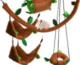 5 pcs Set Hammocks Hamster Swing Tunnel Toy Forest Hamster Pet Glider Pig Hamsters Birds Small Animal for Play and Sleep PERGB008041 9116691523481
