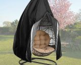 Patio Egg Chair Covers with Zipper, Large Durable Wicker Egg Swing Chair Covers, Waterproof and Weatherproof Outdoor Chair Cover, Windproo BRU-10024 6286472717569