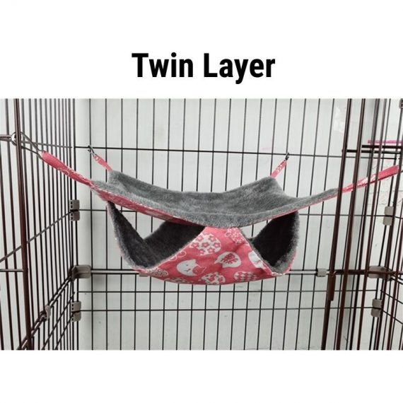 Hamster Hammock Warm Canvas Small Pet Hanging House pink M Double Layer POA7496164 9137780109416