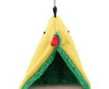 Bird Hammock, Winter Warm Nest Parrot Hammock Cage Hanging Plush Tent Bed Toys for Birds Cockatiels Small Conures YBD04118LCP 8223206043356