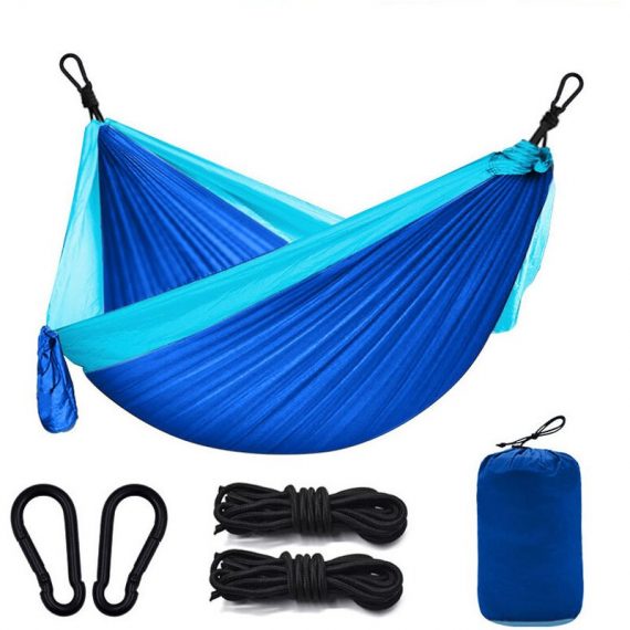 Camping exterior hammock, 260 x 140cm Ultra light camping hammock, garden hammock wearing 300kg, travel hammock with 2 x carabiners, 2 x nylon straps PERGB007293 9793228162261
