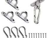 Ceiling Hook, 50kg Stainless Steel Capacity Oblong Eye Plates for Yoga Swings Hammocks Awning Boat Accessories (16 pieces) PERGB006973 9793228159063