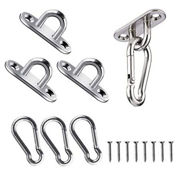 Ceiling Hook, 50kg Stainless Steel Capacity Oblong Eye Plates for Yoga Swings Hammocks Awning Boat Accessories (16 pieces) PERGB006973 9793228159063
