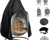 Patio Hanging Egg Chair Cover Outdoor Rattan Wicker Swing Chair Waterproof Dustproof Garden Furniture Cover with Zipper, 190X115Cm, Nce-17652 6931903008364