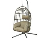 Idooka - Brown Swinging Egg Chair Garden Furniture Outdoor Patio Furniture Cocoon Seating - Brown 841527 5060575073163