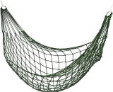 Net Hammock, Garden Hammock For 1 Person, Camping Light-weight, For In- & Outdoor Use, For Storage, Green - Relaxdays 10025714_53_GB 4052025934460