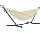 Songmics - Hammock with Stand, 210 x 150 cm Hammock, 5 Adjustable Heights, Portable Hammock with Metal Frame, Load Capacity 240 kg, Patio, Garden, GHS001M01 194343019598