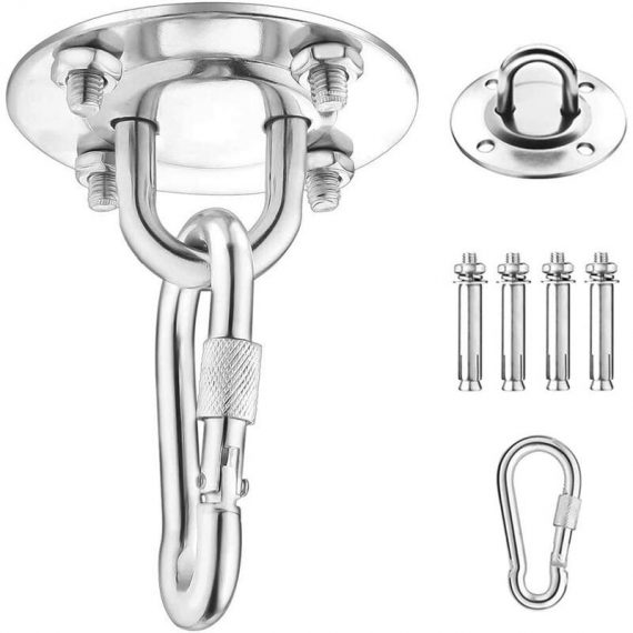 Ceiling hook, wall mounting hook for hanging hammock, yoga, hanging chair and boxing bag, 500kg Stainless steel capacity Trainer suspension kit with BETGB008364 9088659331400
