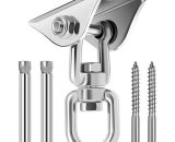 SUS304 Heavy Stainless Steel Ceiling Hook, Suspension Hooks, 4 Fixing Screws for Wood Concrete Sets, Yoga, Hammock, Hanging Chair, Charging Capacity PERGB007501 9793228164340