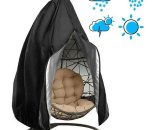 Patio Hanging Egg Chair Cover with Zipper, Waterproof Anti-Dust - Garden Furniture Cover- for Outdoor Wicker Swing Chair (190cmx115cm , black) BETGB016832 9434273768151