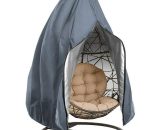 Patio Hanging Egg Chair Cover with Zipper, Waterproof Anti-Dust - Garden Furniture Cover- for Outdoor Wicker Swing Chair (190cmx115cm , gray) BETGB016518 9434273765013