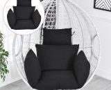 Hanging Egg Chair Swing Chair Seat Cushion, Black - Livingandhome SP2820 735940212557
