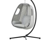 Light Grey Swing egg chair, Hanging Swing Chair with X-type, Hammock Chair Stand Set MX285681AAA 8173942316491