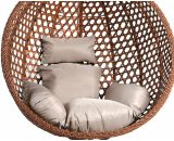 Adam And Bryson - Hanging Egg Chair Cushions for Patio Garden Indoor Outdoor Hammock Swing Chair Cushions Light Grey Light Grey Pre-Filled Cushion 5060817071452