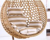Adam And Bryson - Hanging Egg Chair Cushions for Patio Garden Indoor Outdoor Hammock Swing Chair Cushions Brown and White Stripe Brown & White Stripe Pre-Filled Cushion 5060817071483