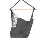 VOUNOT Hanging Hammock Chair with Cushions, Macrame Hammock Swing Chair for Garden, Bedroom, Patio, 265LBS Capacity, Grey 6156955582619 6973424410554