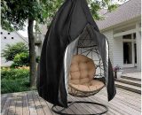 Patio Hanging Chair Cover - Egg Swing Cocoon Chair Cover with Zipper, Outdoor Waterproof Windproof Heavy Duty Garden Furniture Protector, 190 x 115cm YBD028834ZHJ 9126316673309