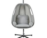 Fimous - Swing egg chair, Hanging Swing Chair with X-type, Hammock Chair Stand Set, Indoor & Outdoor Hammock Chair with Cushion, Light Grey MX285681AAA 9331615669551