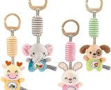 Benobby Kids - Baby Pram Toys, 4 Pack Hanging Rattle Baby Stroller Toys Clip On Pushchair Gift Y0059-UK2-K0075-221210-13892-020 7426050476986