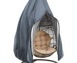 Hanging Chair Cover 190 x 115cm Dustproof Egg Shaped Patio Garden Swing Chair Cover Rattan Outdoor Furniture Cover Zipper Closure QE-0740