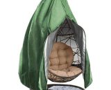 Patio Hanging Chair Cover, Outdoor Waterproof Dustproof Egg Rocking Chair Cover with Zipper and Drawstring Resis Garden Furniture Protection (Size: DTLI6972 9403580835436