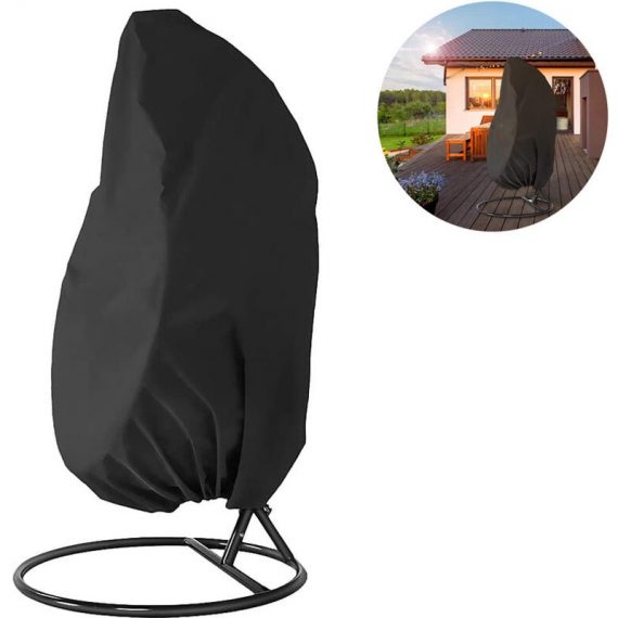 Hanging chair protective cover, floating chair hanging chair cover 190 x 115 cm, waterproof, wind-repellent, winter-proof, balcony outdoor 420D Mano-ZQUK-4448 6273996129435