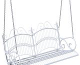 Outsunny - Outdoor Garden Solid Metal 2 Seat Swing Chair Hanging Hammock White - White 5056029889107 5056029889107