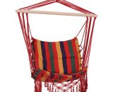 Hammock Chair Swing Colourful Striped Seat Porch Indoor Outdoor Hanging - Multicoloured - Outsunny 5056029830680 5056029830680