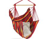 Hanging Chair. Modern Cotton Swing Seat, For Adults & Children, In- & Outdoor Use, Max. 150 Kg, Colourful - Relaxdays 10023675_658_GB 4052025946814