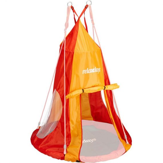Tent For Swing Nest, Cover for Swinging Seat Disc, Hanging Swivel Chair Accessory, 90 cm, Red/Orange - Relaxdays 10026657_651_GB 4052025926991