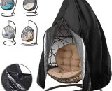 Patio Hanging Egg Chair Cover, Durable Lightweight Waterproof Egg Swing Chair Cover with Zipper Fits Most Outdoor Single Swing Egg Chair Dust JMS-9605 2401429932077