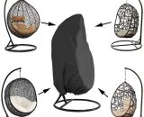 Garden Hanging Chair Cover Rattan Wicker Waterproof Hanging Chair Cover Egg Protective Cover Chair water and dust resistant - 190 X115cm, Black LI000986 9471665917568