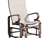 Texteline Glider Chair Garden Swing Seat Outdoor Metal Rocking Armchair - Dark brown - Outsunny 5055974848214 5055974848214