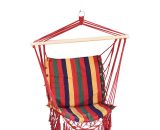 Outsunny Hammock Chair Swing Colourful Striped Tree Hanging Seat Porch Indoor Outdoor Fabric Garden Furniture 84A-109 5056029830697