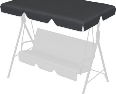 Outsunny 2 Seater Garden Swing Canopy Replacement Cover, UV50+ Sun Shade (Canopy Only), Black 84A-287V00BK 5056725386399