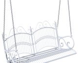 Outsunny Metal 2-Seater Outdoor Garden Swing Bench White 84A-071 5056029889114